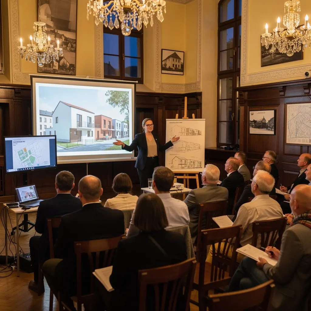 StavebnГ­ prГЎce na novГ©m rezidenДЌnГ­m projektu v mД›stskГ© ДЌtvrti